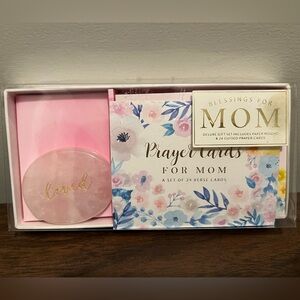 “Blessings for Mom” Gift Set of Floral Prayer Cards with Paperweight